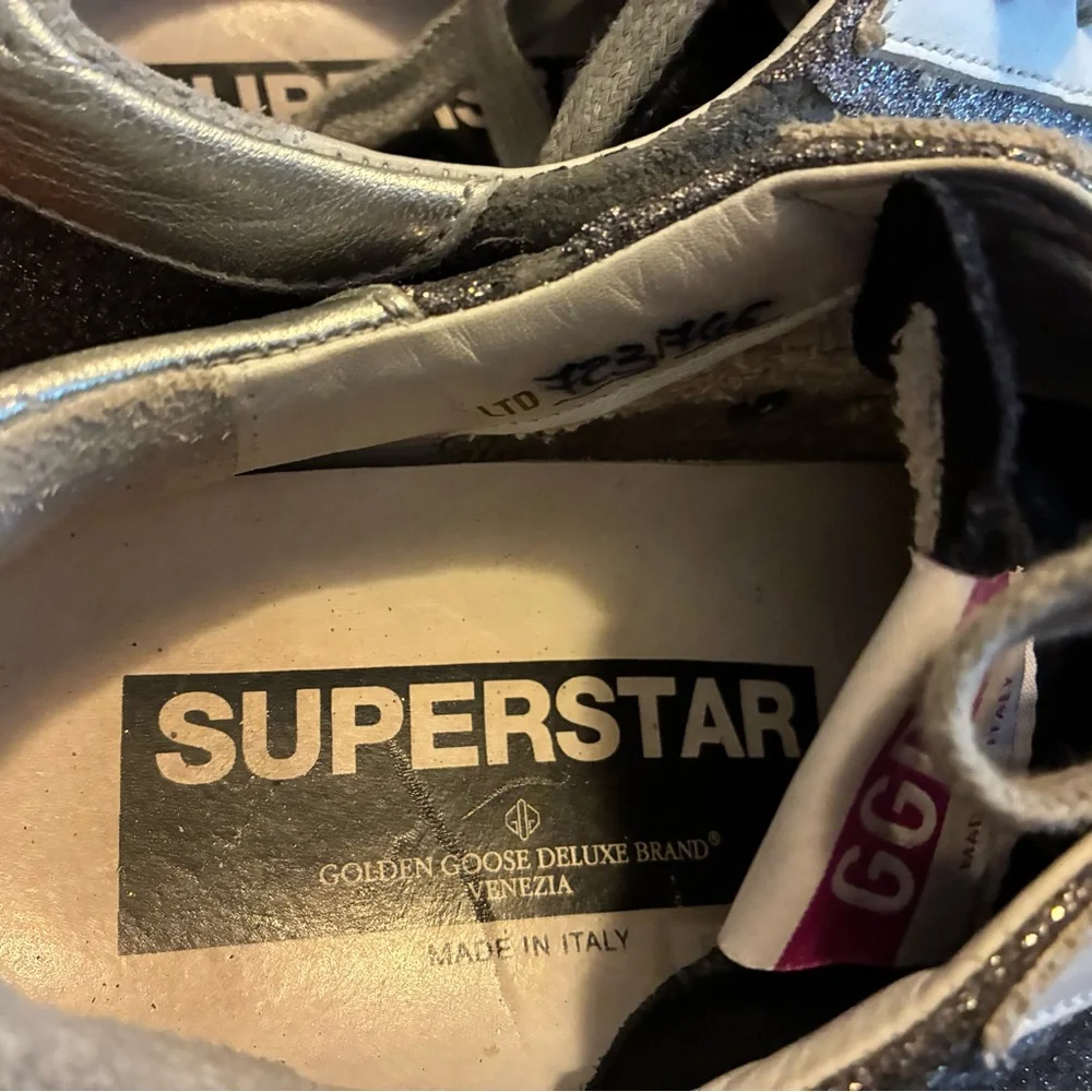 Golden Goose Superstar Sneakers with Glitter Accents - Picture 2 of 11